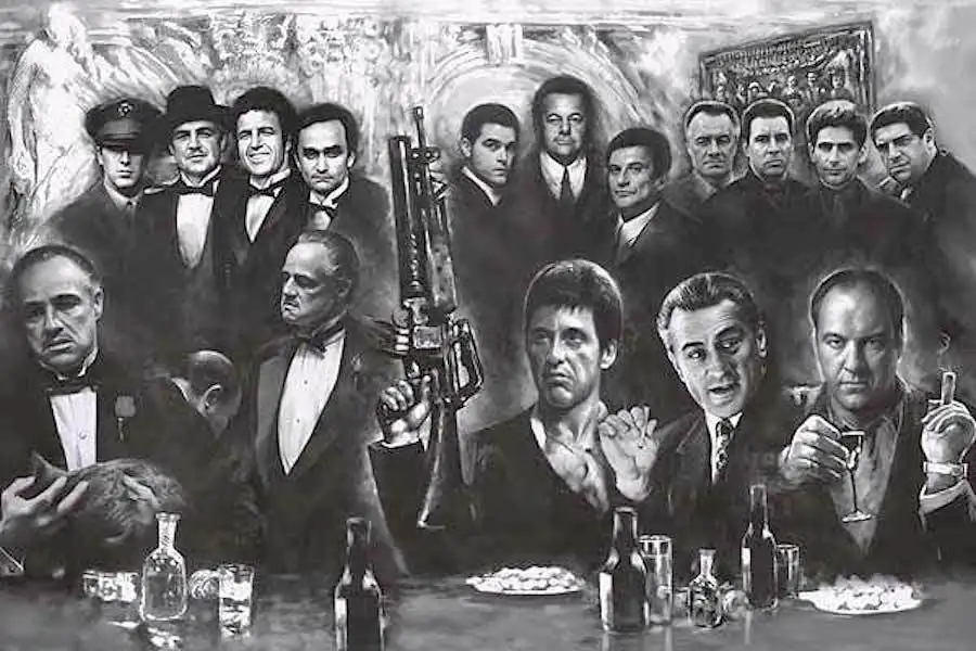 

GANGSTER COLLAGE - ART MAFIA TV MOVIE SILK POSTER Decorative Wall paint 24x36inch