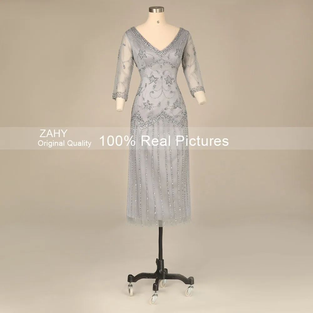Silver tea length evening dresses Silver tea length evening dresses