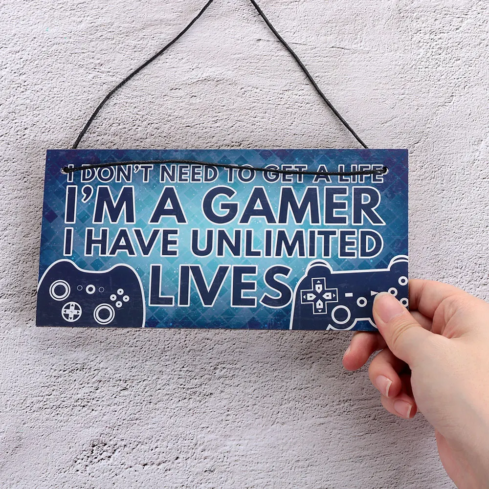 1PC NEW Christmas Birthday Gift Gamer Gaming Plaques Bedroom Gifts For Son Brother Hanging Sign Home Decoration