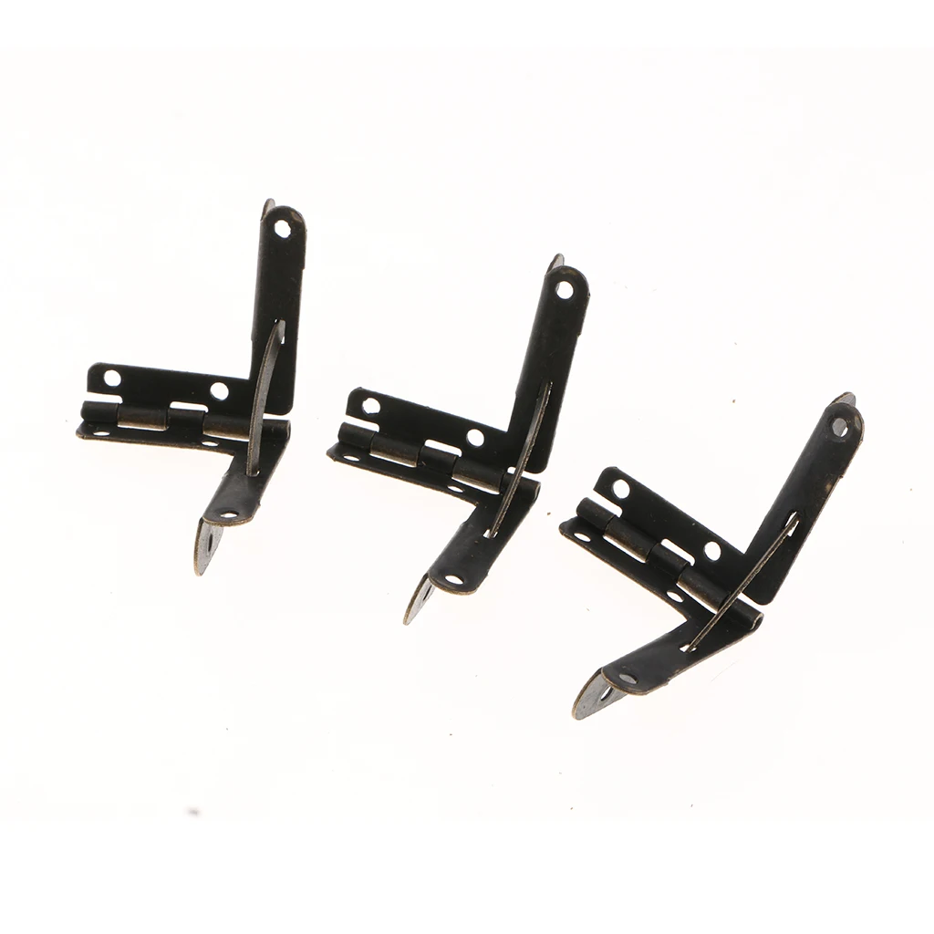 20pcs 90 Degree Angle Support Spring Hinges Door Hinge for Small Jewelry Wine Case Cabinet Watch Box Wooden Lid