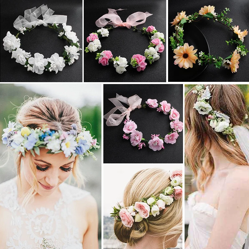 Welsprekend Diplomatie Wat is er mis Mode Bloemen Hoofdbanden Bruiloft Slingers Bloemen Kroon Haaraccessoires  Voor Bruid Bruidsmeisjes Vrouwen Haar Krans|Kransen & Slingers| - AliExpress