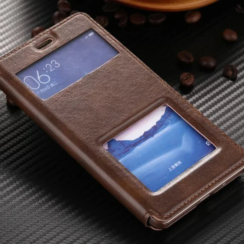 

High Quality Hot Flip Ultrathin View Window Leather Case For Xiaomi Redmi 3 3S Pro 3 S Prime Case Luxury Phone Cover