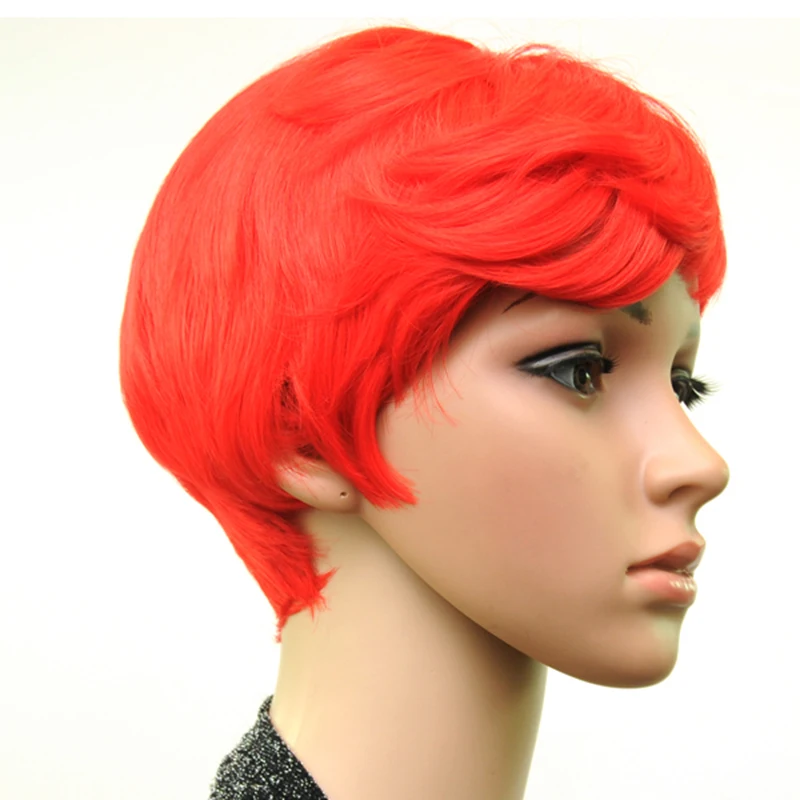 Hairjoy Short Striaght Synthetic Hair Wig For Women Yellow Red