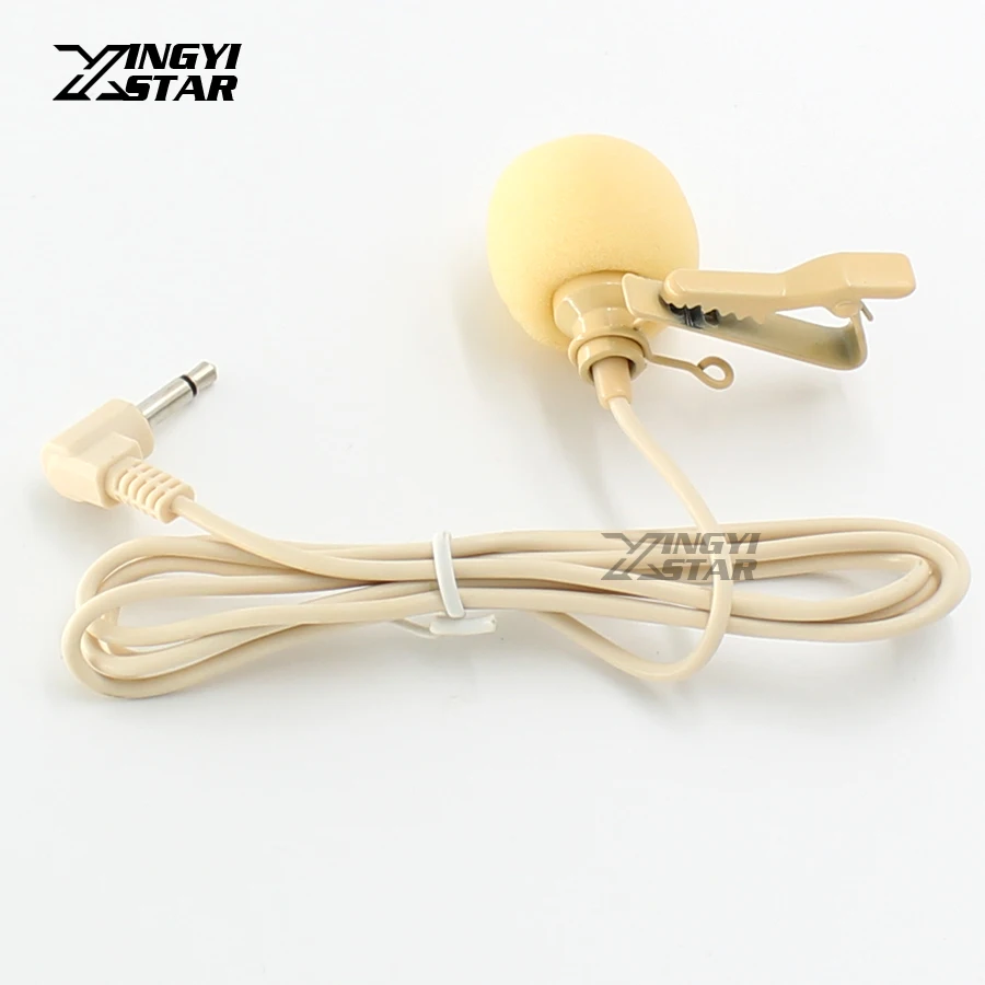 

Beige Tie Clip on Lapel Mic Microfone Lapela Lavalier Microphone 3.5mm Plug For Computer PC Speech Teaching Amplifier Speaking
