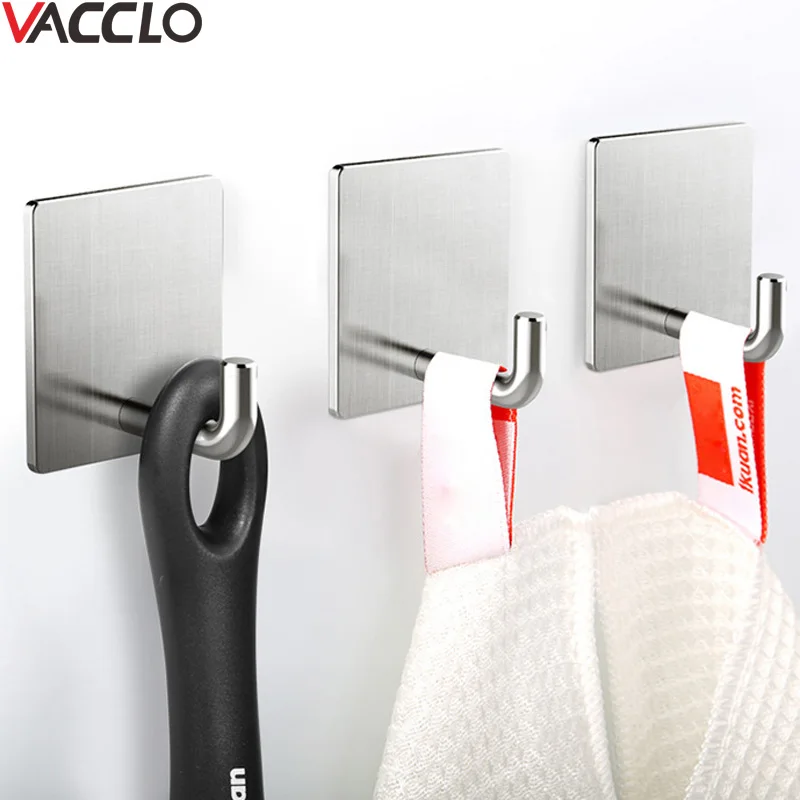 Vacclo المقاوم للصدأ التخزين هوك لاصقة هوك شماعات مطبخ حمام الجدار الخيالة طلعت رئيسيا شنقا حامل المنظم Vacclo المقاوم للصدأ التخزين هوك لاصقة هوك شماعات مطبخ حمام الجدار الخيالة طلعت رئيسيا شنقا حامل المنظم