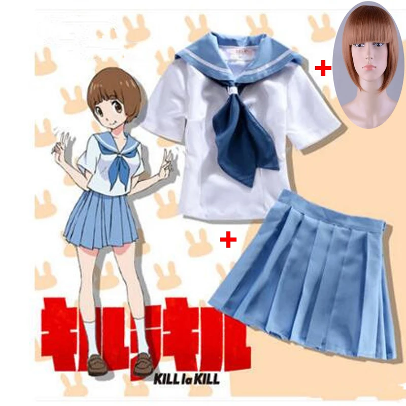 Аниме KILL la Mankanshoku Мако платье с топом Костюм Форма моряка наряд со складками милый