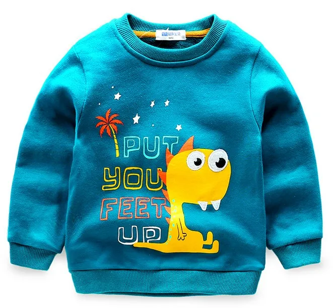 Camisa de Algodão dos Desenhos Topos da Criança Outono Crianças Animados Imprimir Jurássico Mundo Dinossauro Meninos Meninas Cabolsa Moletons Vestuário 2020 t 6 meninos meninas casaco topos da criança moletons vestuário