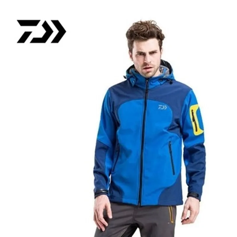 New  Daiwa Autumn Winter Thickened Soft Shell Fishing Clothing Waterproof Fleece Jacket Sea Fishing Angl