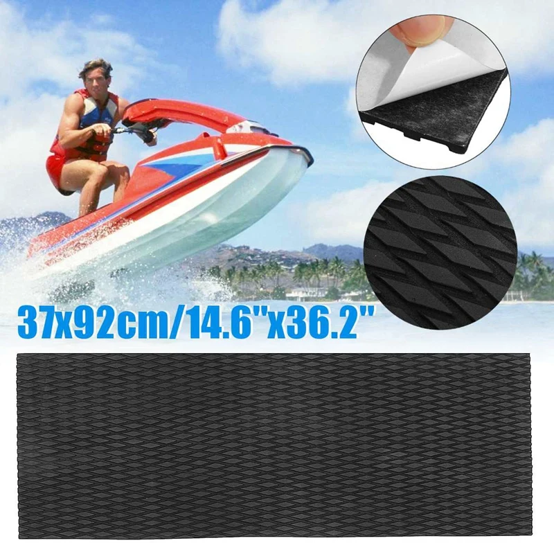 Scooter d'eau antidérapant Marine plancher synthétique Eva mousse feuille 37X92Cm Jet-Ski noir planche de surf tapis motomarine Skis Slip