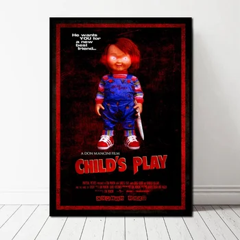 

Classic Horror Movie Chucky Child's Play Art Canvas Art Print Wall Pictures for Living Room No Frame