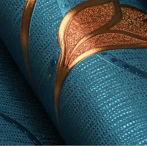 Modern Luxury 3D Relief Wallpaper PVC Waterproof Living Room Bedroom Background Wallpaper Floral Wall Paper Roll Blue Khaki Modern Luxury 3D Relief Wallpaper PVC Waterproof Living Room Bedroom Background Wallpaper Floral Wall Paper Roll Blue Khaki