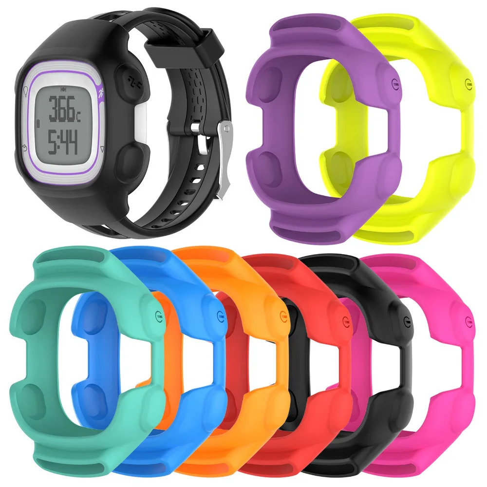 

Silicone Protective Frame Case Fitness Tracker Shell Skin Cover Case for Garmin Forerunner 10 15 GPS Sports Watch