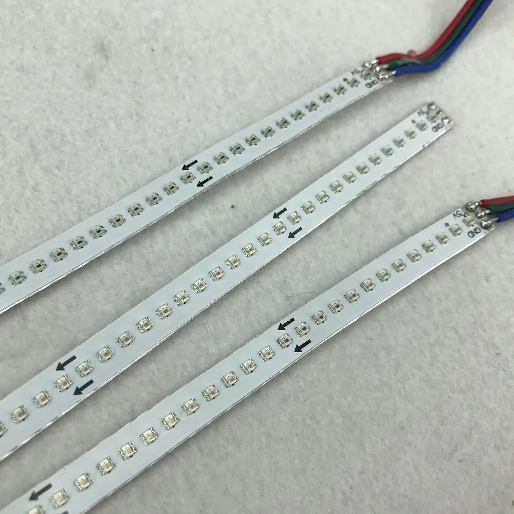 

WS2812C-2020 LED smart rigid bar;addressable rgb full color;50cm long;8mm wide;120leds/50cm; DC5V input;alu PCB;high bright