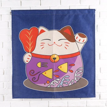 

Taiwan Japan style Chinese fortune cat door curtain hanging living room kitchen living room home decoration bar coffee house