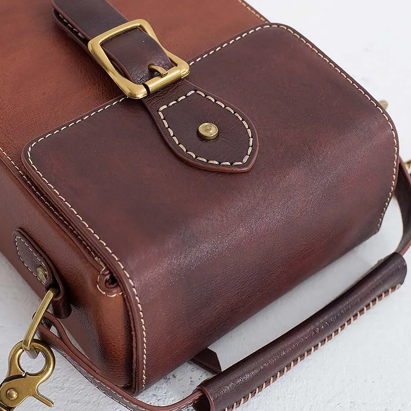 2018 new leather original manual shoulder bag simple retro art genuine leather Messenger bag