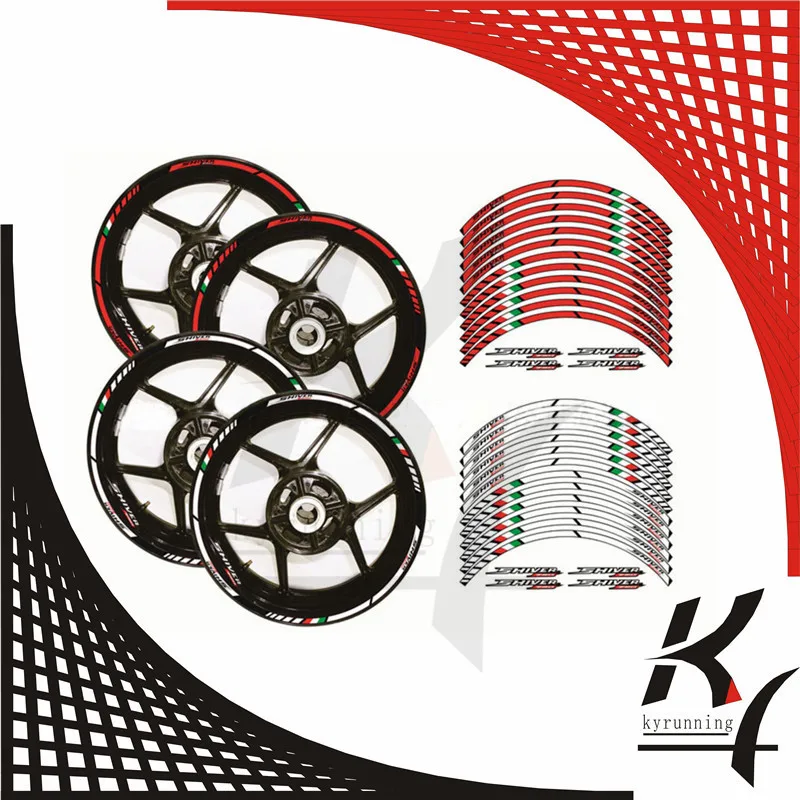 

12 X Thick Edge Outer Rim Sticker Stripe Wheel Decals FIT APRILIA SHIVER 750 900 17'' ALL