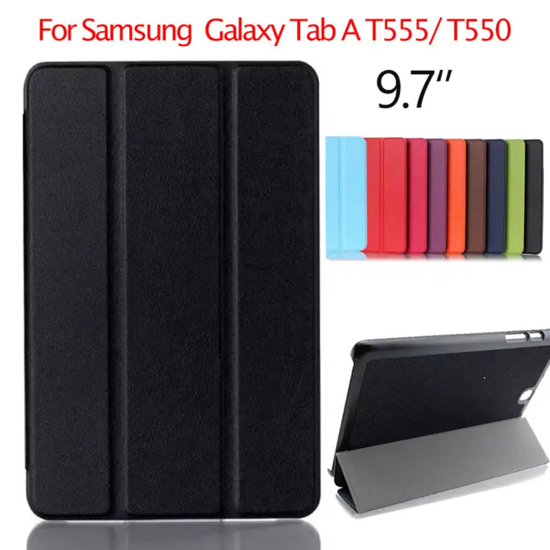 SM T550 T555 Tablet Cover PU Leather Case Slim Shockproof Cases For