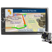 2din Car Multimedia Player GPS Navigation Camera Map 7 inch HD Touch Screen Bluetooth AUX Autoradio