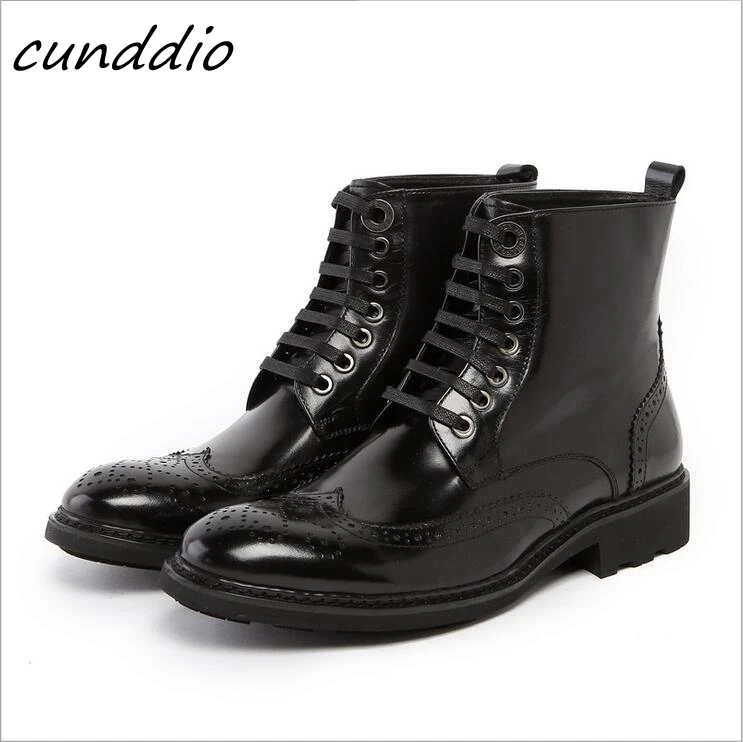 

Foreign men's shoes single boots high head of the first layer of leather to create comfortable round European version of the wed