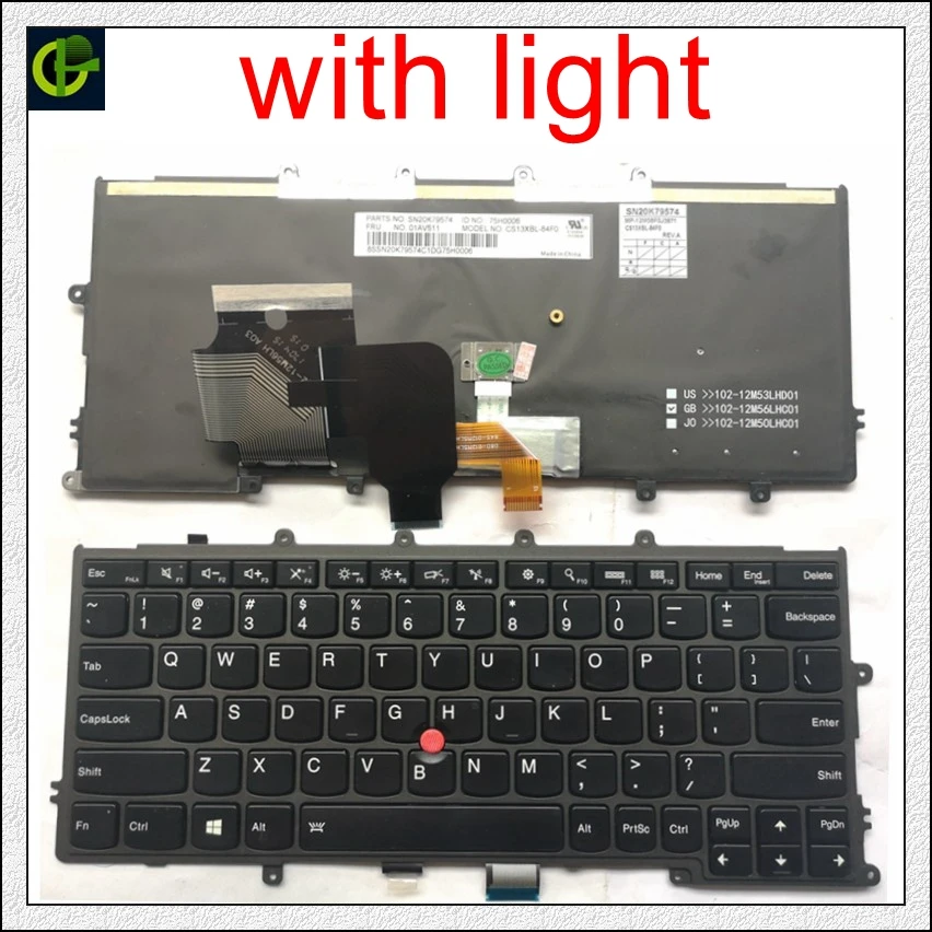 Английский Клавиатура с подсветкой для Lenovo IBM ThinkPad X230S X240 X240S X250 X260 0C44711 X240I X260S X250S