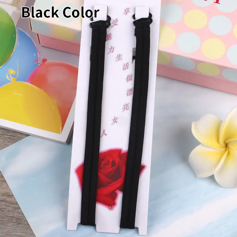 Black Color 1 см супер милые кавайные бретельки для бюстгальтера, многоцветные эластичные kawaii нижнее белье, сексуальные эластичные аксессуары для бюстгальтера - Цвет: Black Color