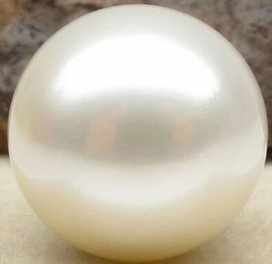 

FREE SHIPPING>>>@@ N674 PERFECT ROUND SOUTH SEA GENUINE 15MM WHITE CREAM LOOSE PEARL