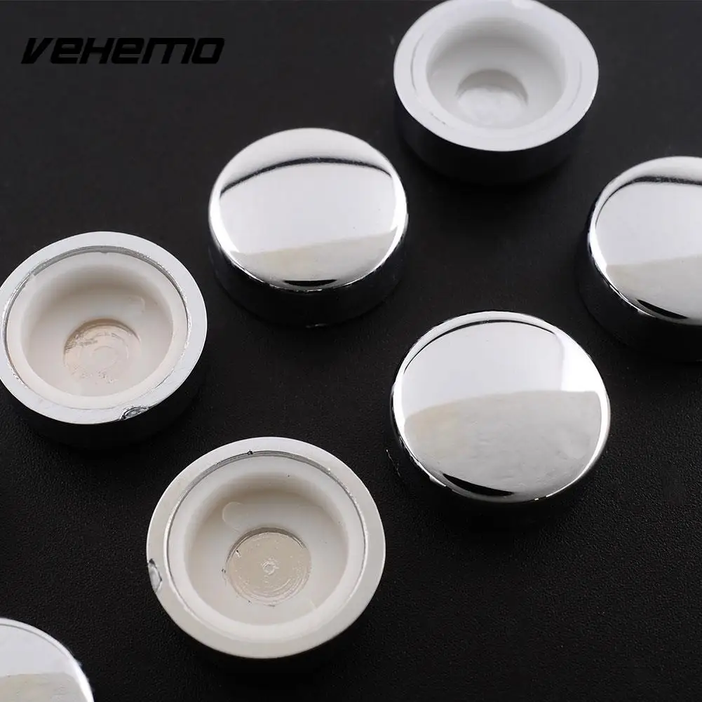 8pcs White Chrome Caps License Plate Tag Frame Screw Nut Covers Adapter Rings License Plate Frame Bolt Nut Bolt Head Cover Cap