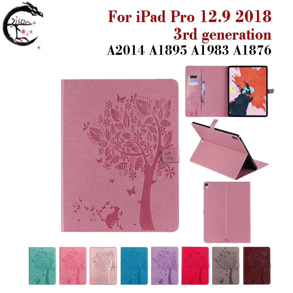 

Tablet Leather Case for Apple iPad Pro 12.9 2018 3rd generation A2014 A1895 A1896 Flip Cover Holder Cases Card Slots Casing
