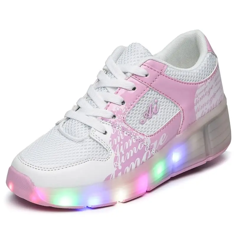 ED shoes For Women Shine shoes Runaway waterproof With wheels Woman LED