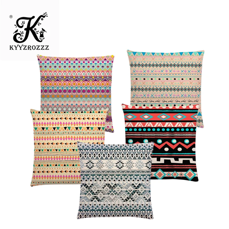 

Dot Hippie Boho Acqua Navajo Aiyana Decorative Pattern Ethnic Tribal Prints Tipi Geometric Stripe Cushion Cover Pillow Case