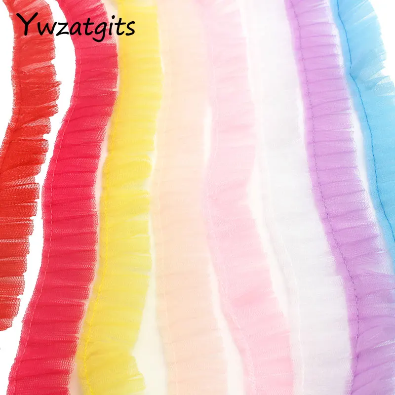 

2yards/8yards 3cm Voile Lace Trim Ribbon Fabric for Sewing Wedding Dress Decoration Headwear Materials Accessories 050025177