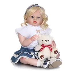 Большой размер куклы Reborn 28 "70MC npk силиконовые куклы для новорожденных и малышей Bebe девочка возрождается bonecas реалистичные светлые волосы