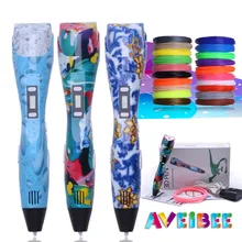 AVEIBEE 3D Pen 3 D Drawing Printing Printer Pen for Arts Crafts DIY Perfect Gift for Kids & Adults Compatible with PLA Filament 3d pen 3 d printing drawing pens with lcd screen for doodle model making arts and crafts with 100 meter 1 75mm pla filament
