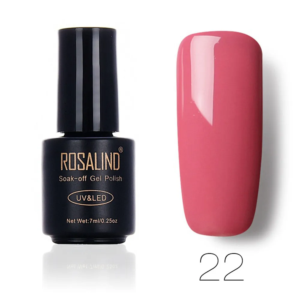 ROSALIND 7 мл Прямая дизайн ногтей маникюр 16 цветов 7 мл замочить голубой розовый Гель-лак Светодиодный УФ гелевое покрытие для ногтей лак - Цвет: G