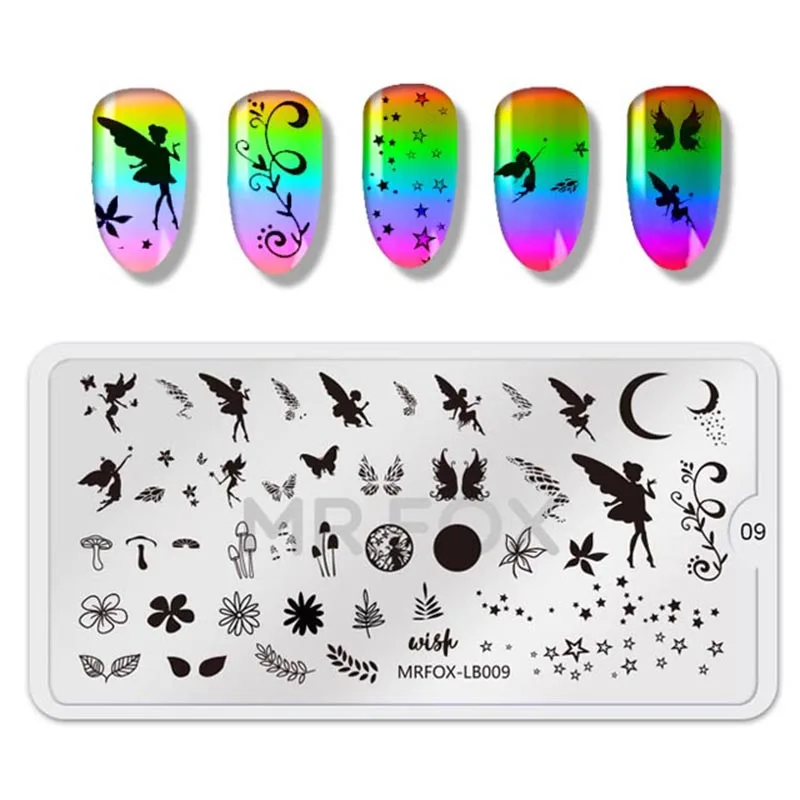 Nail Stamping Plates Unicorn Ang Pattern Stainless Steel Nail Stencil ...