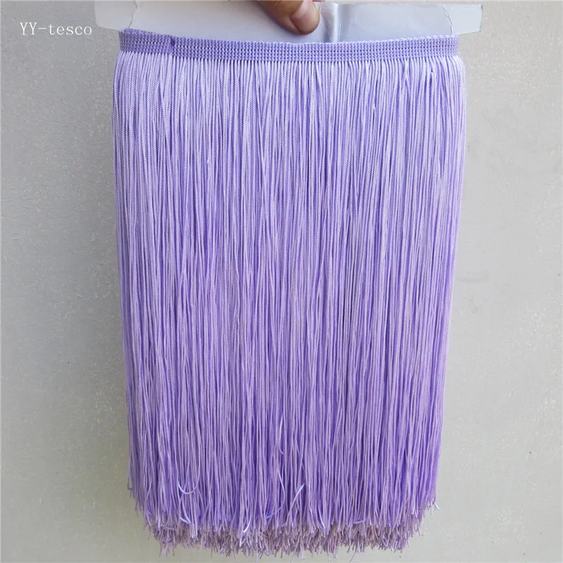 10 ярдов 30 см длинные кружева бахрома отделка полиэстер кисточка бахрома отделка для Diy латинское платье сценическая одежда аксессуары кружевная лента - Цвет: Light purple
