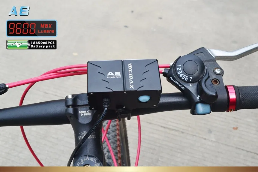 Discount 8 X XM-L2 LED A8 Bicycle Bike Light 9600LM LED 3 Mode headLamp with 10000mAh Waterproof Battery Pack and charger 9 Discount 8 X XM-L2 LED A8 Bicycle Bike Light 9600LM LED 3 Mode headLamp with 10000mAh Waterproof Battery Pack and charger 9