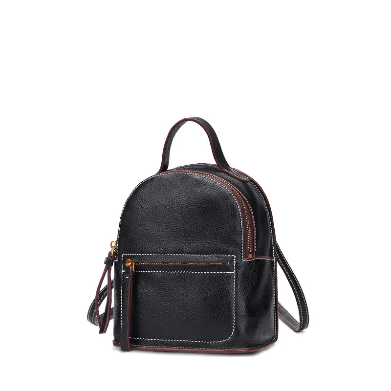 

of cowhide, 2017 Lang Wei new backpack women, European and American fashion bag, portable backpack, one on behalf of