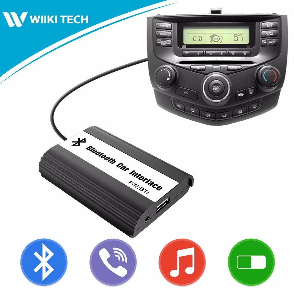 

APPS2Car Car Radio Bluetooth Hands Free Calling Interface Wireless Music Receiver USB AUX Adapter for Honda Accord 2003-2011