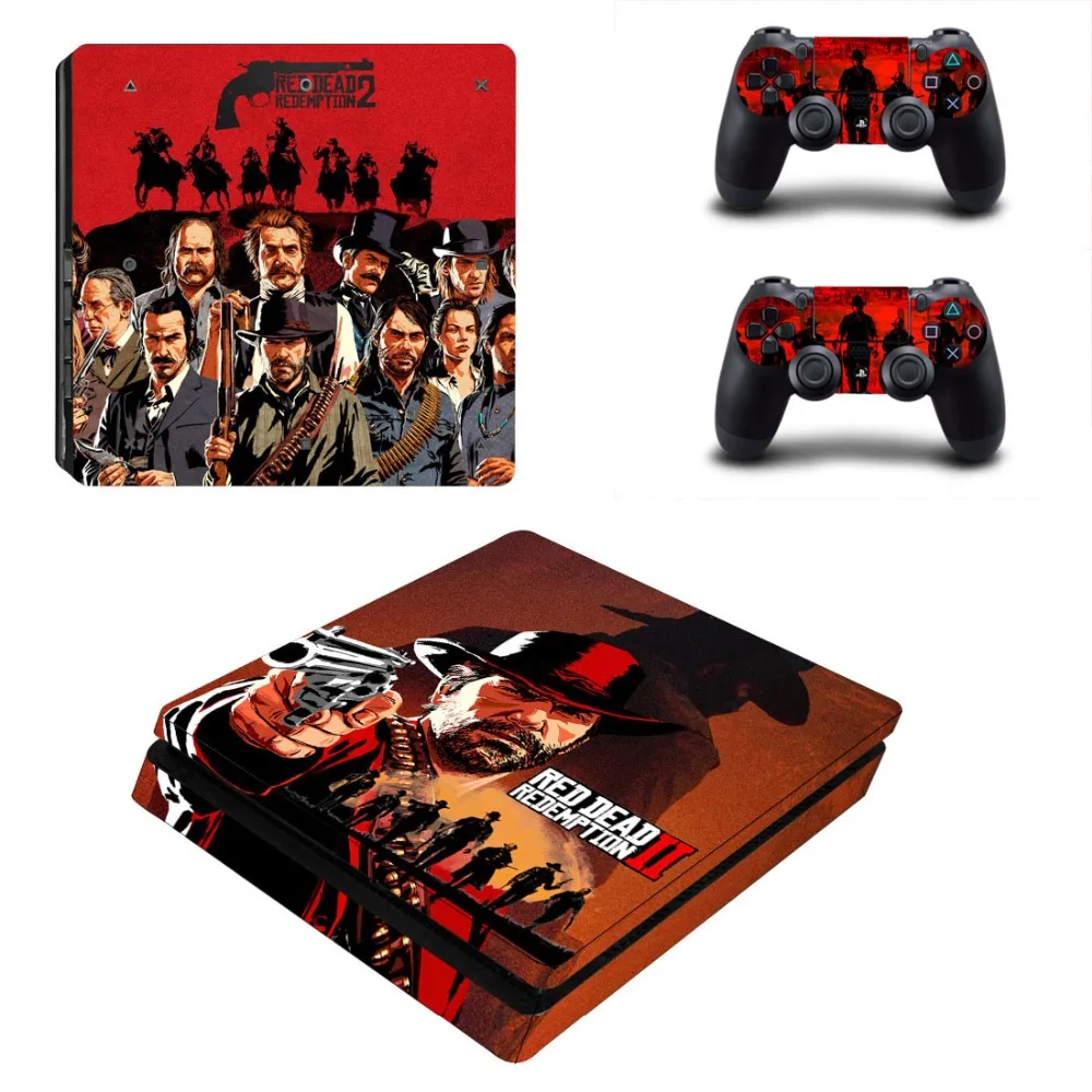PS4 Slim skin Red Dead Redemption 2 наклейки для Play station 4 дизайн консоли и крышки контроллера