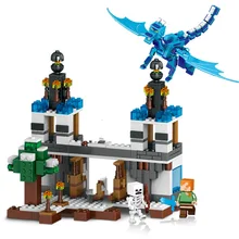 LELE Mine Minifigures 548PCS Building Blocks Figures Toys Compatible with legoe minecraft world blue sky Dragon Dragon castle
