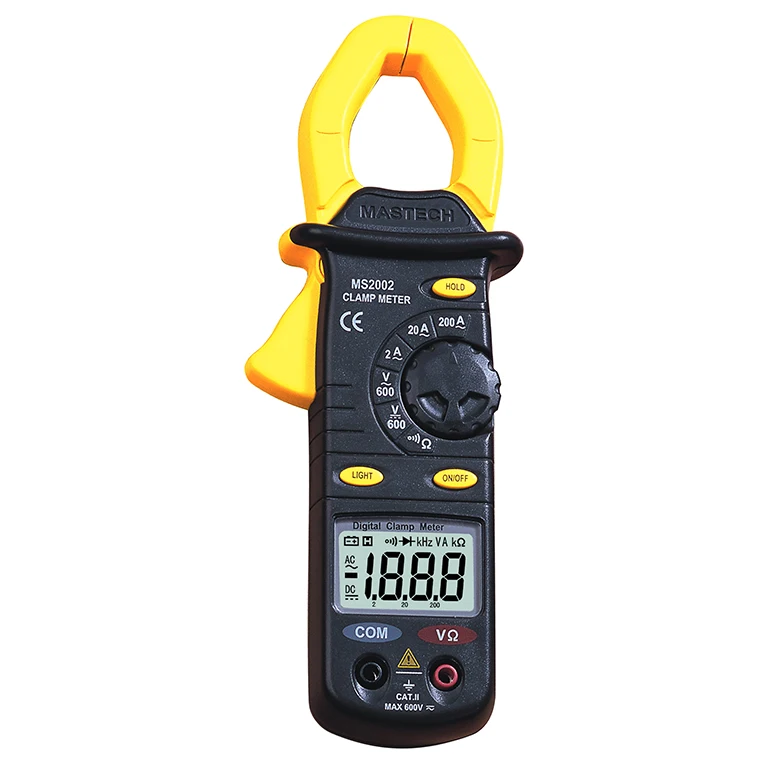 

MS2002 Digital Clamp Meters AC/DC Voltage Current Resistance Audible Continuity Measurement Manual Range