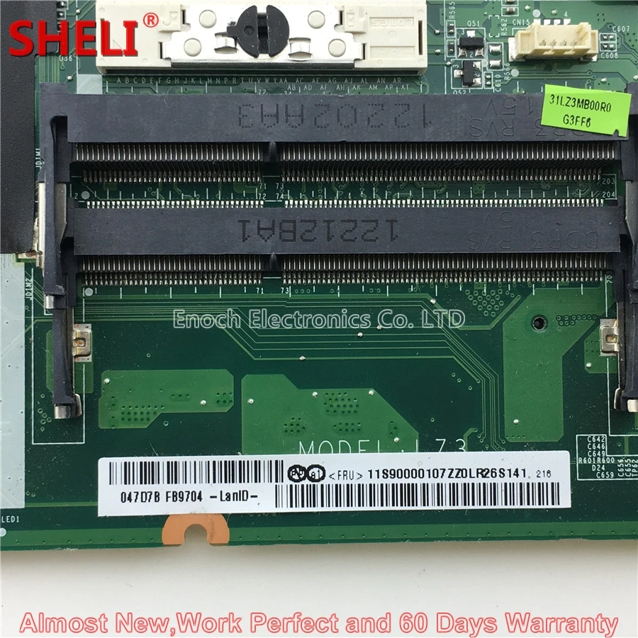 90000107 11S90000107 Laptop Motherboard For Lenovo Ideapad Z580 DA0LZ3MB6G0 LZ3 PGA989 HM76 DDR3 3