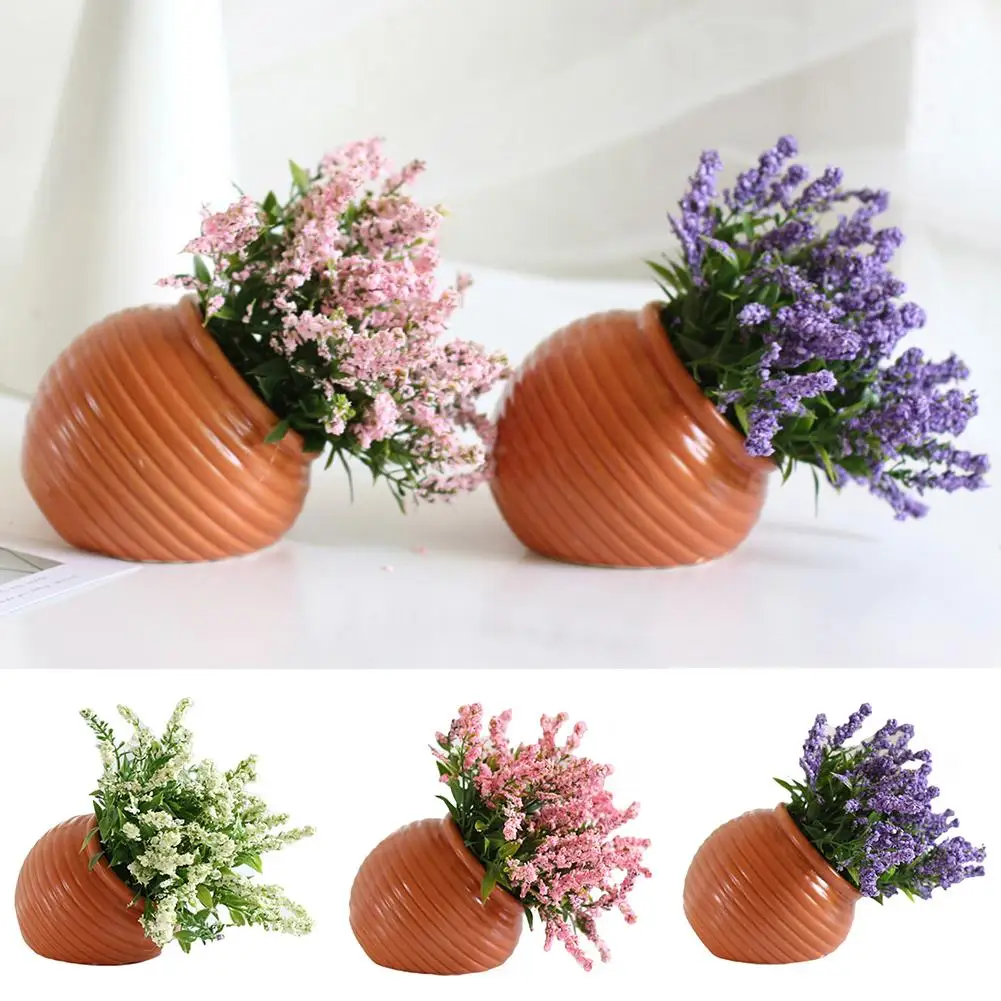 

40# Vivid Simulated Lavender Artificial Flower Pot Home Garden Potted Bonsai Ornament