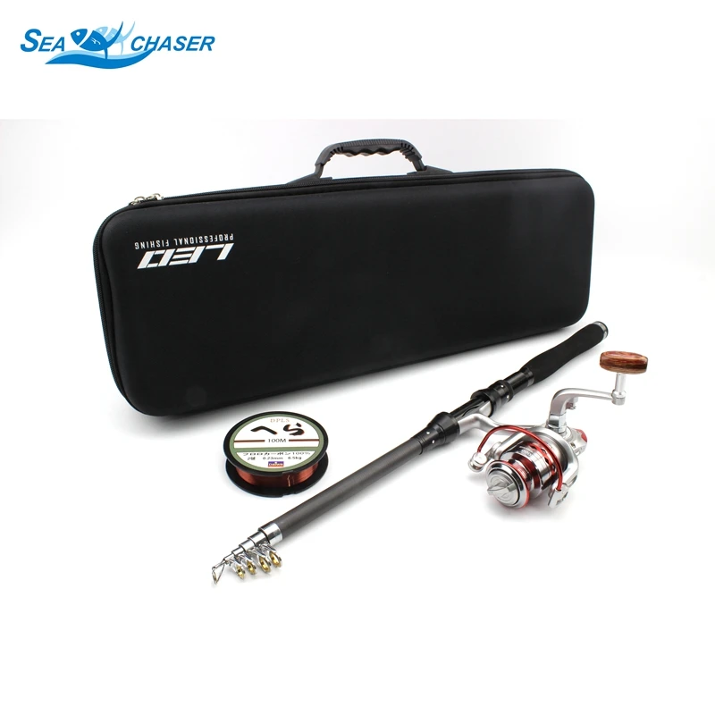 

2018NEW High Quality Telescopic Fishing Rod Spinning Reels line Set Spinning Reel Pole Set and Fishing bag Free shipping