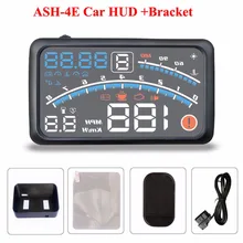 4E 5.5″ Car HUD Head Up Display Car OBD2 II EUOBD Overspeed Warning System Projector Windshield Auto Electronic Voltage Alarm