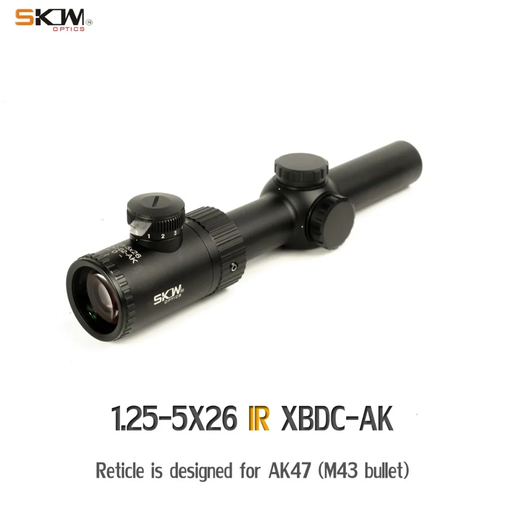 SKWoptics 1,25-5x26A Тактический прицелы Охота для АК AR, M4 Калашникова прицел компактный прицелы BDC сетки