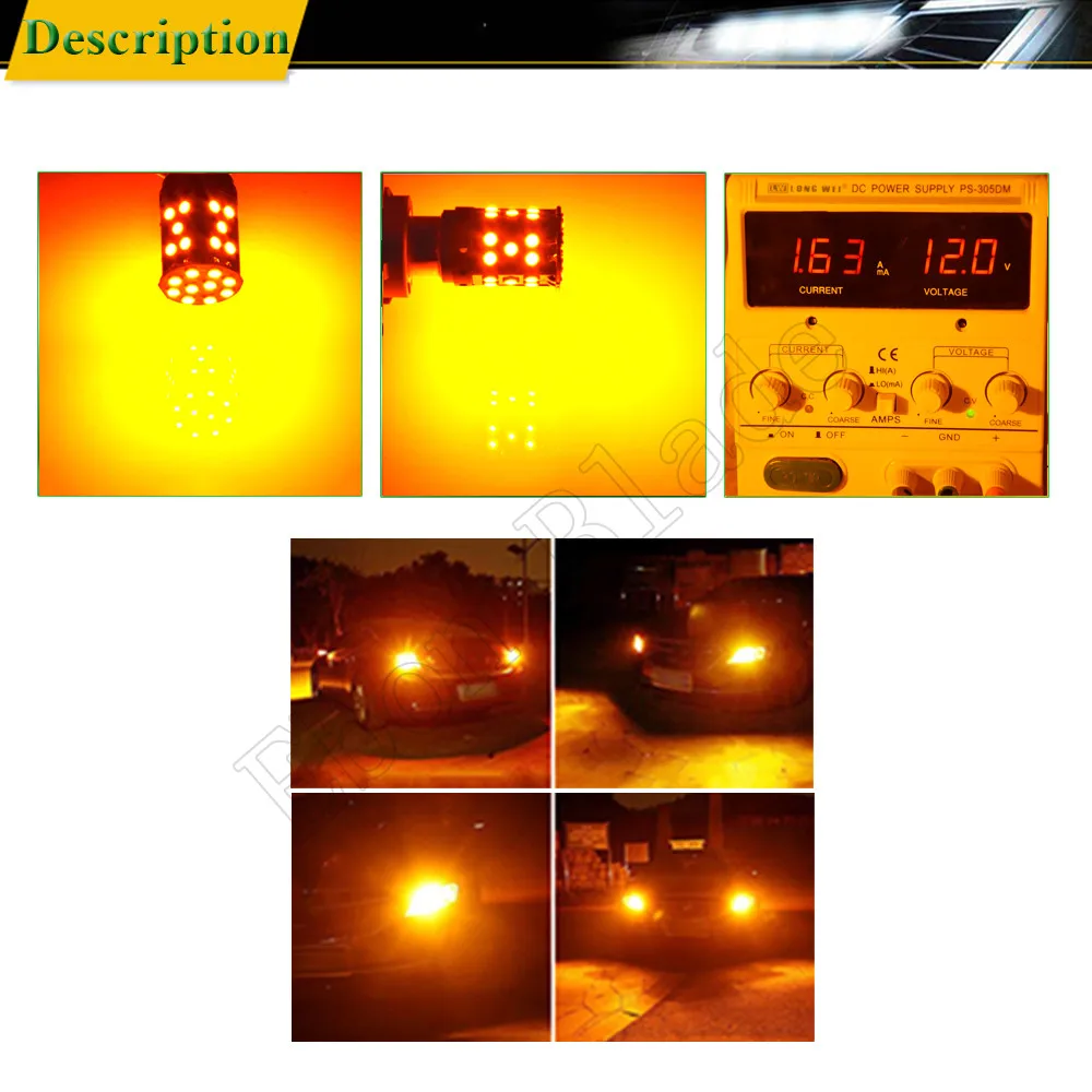 2 шт. 1156PY PY21W Автомобильный светодиодный светильник желтого и оранжевого цвета Canbus без ошибок OBC Hyper Flash поворотник светильник BAU15S 7507 12 В 24 в авто лампа