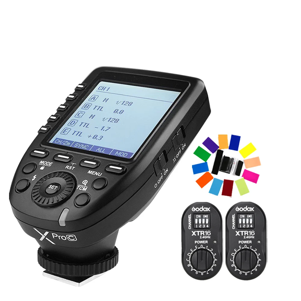 

Godox XPro-C Flash E-TTL HSS 2.4G Wireless X System Trigger + 2x XTR-16 Receiver with for Canon DSLR Godox V850C V860C