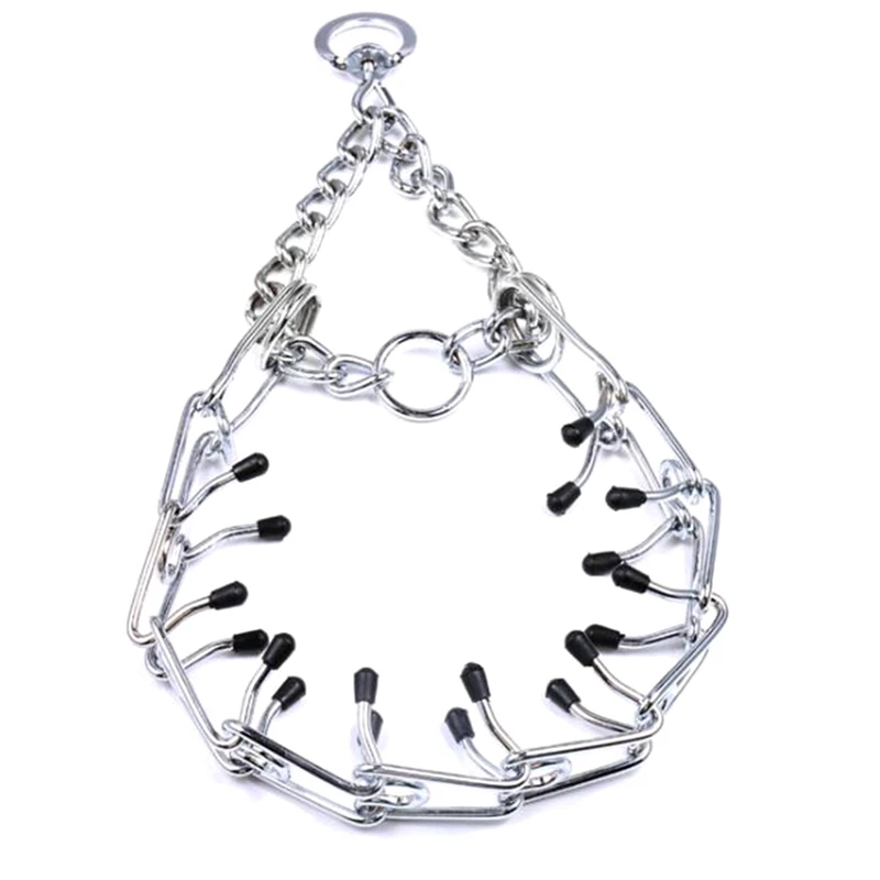 

Steel Iron Chain Pet Dog Collar Adjustable Metal Pinch Dog Training Chain Collar Prong Pet Choke Collars for Medium Large Dogs